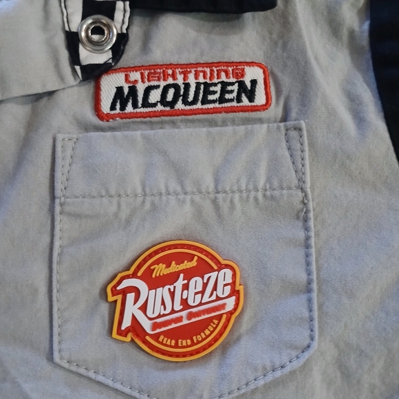 Disney Cars Gray and Red Shirt with Checkered Collar - Picture 5 of 6